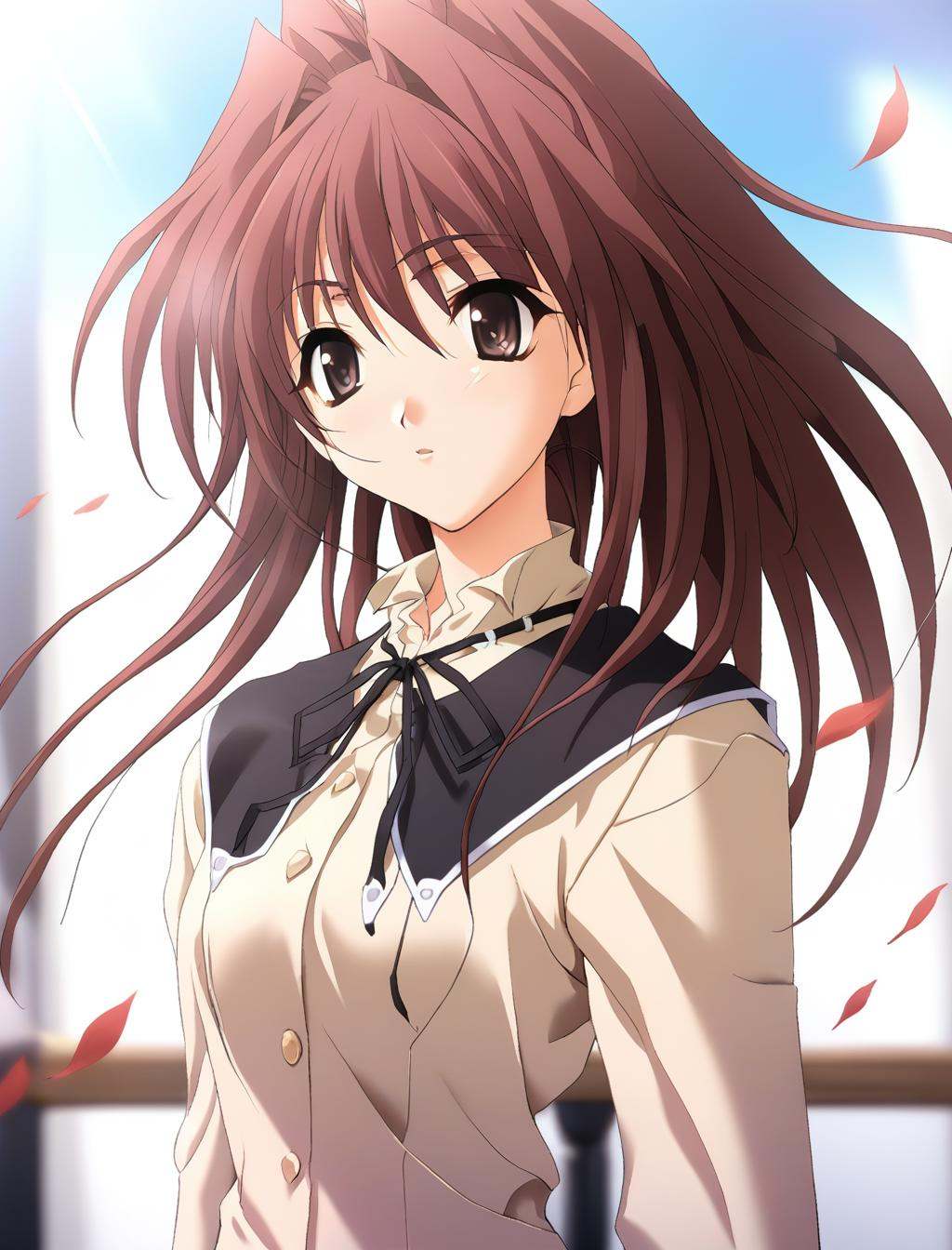 1girl,  Fujiwara Miyabi,  school uniform on Tensor.Art