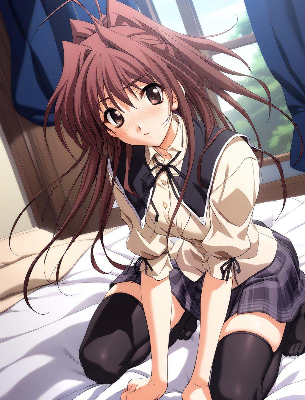 1girl,  Fujiwara Miyabi,  school uniform on Tensor.Art