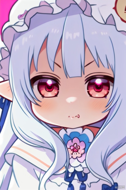 masterpiece,1girl,loli,bishoujo,colorful,white_hair,red_eyes,