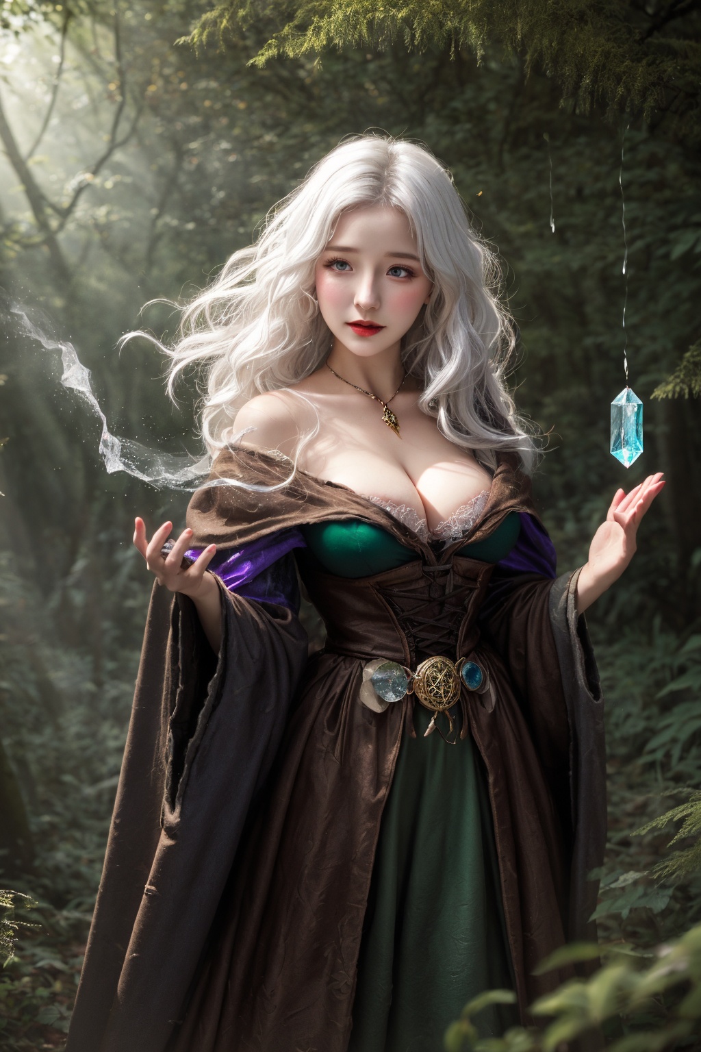 big_boobies woman,  tiny nose,  white hair on Tensor.Art