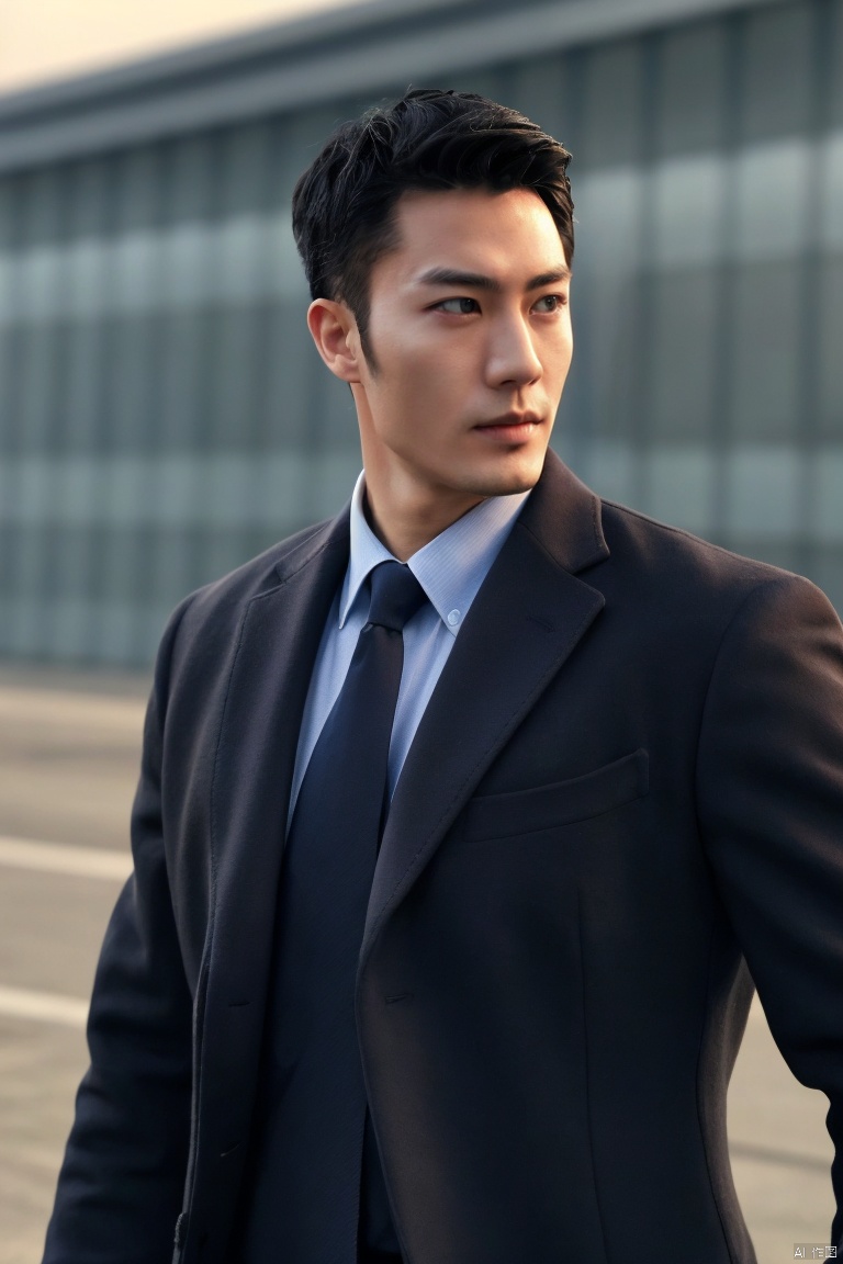  jzns,1man,male focus,asian,exquisite facial features,handsome,eye-catching,confident,shirt,necktie,fashion forward,graceful yet melancholic posture,Volumetric lighting,simple background,(masterpiece, realistic, best quality, highly detailed), 