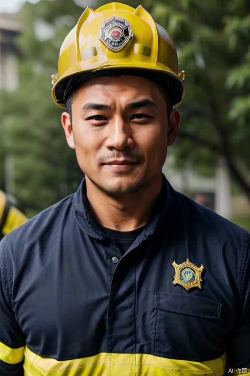  1boy, wusong,firefighter,Handsome guy,realism