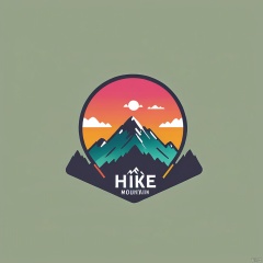 logo,Logo of mountain, hike, modern, colorful,