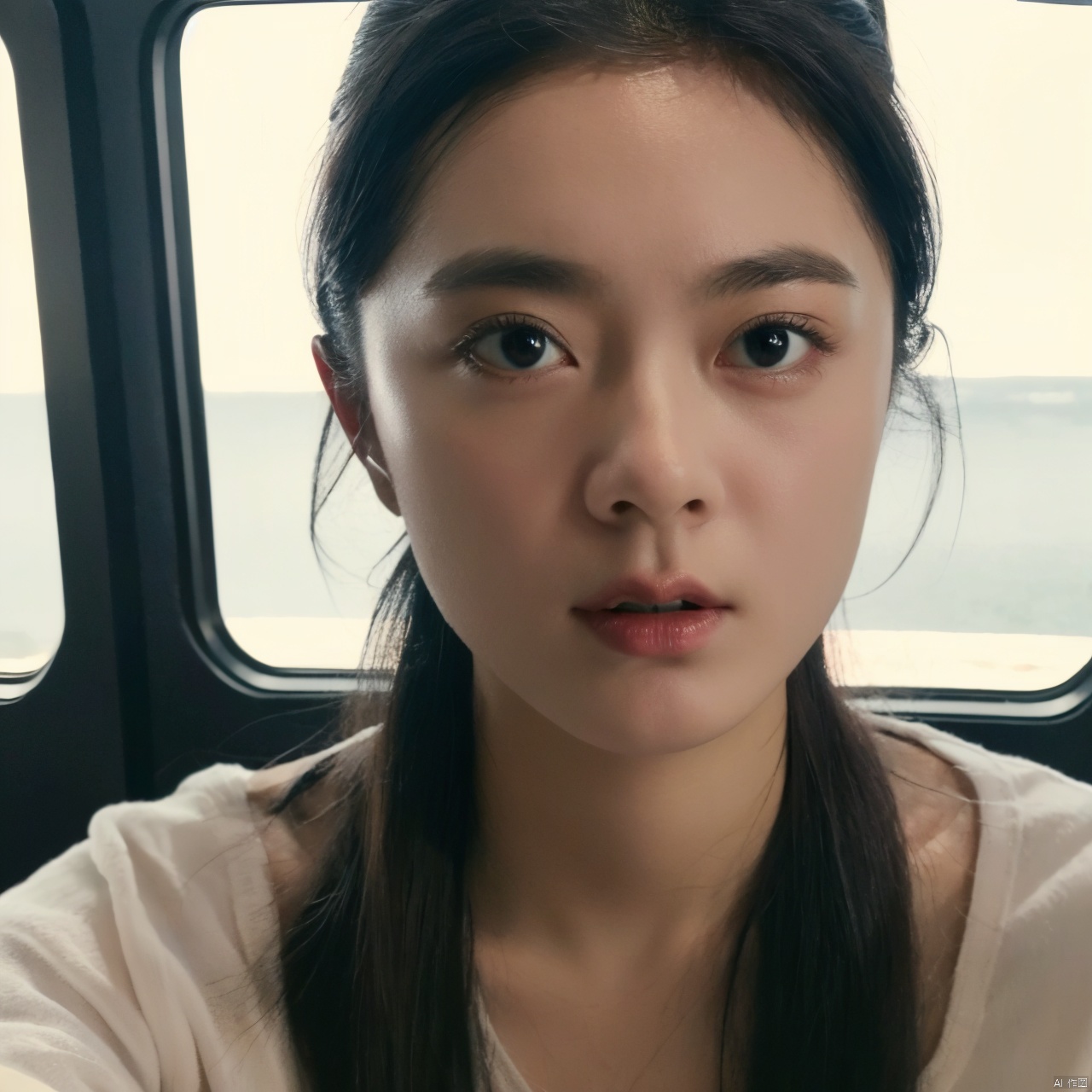  Cinematic, portrait, Kodak 5207 65mm flim, Shot by Arri Alexa 65 IMAX, Ultra photoreal, Insane Details, 32K,Realistic, --ar 3:4 --style raw --s 750 --v 6.0 --sref,1girl, realistic, solo, lips, mole