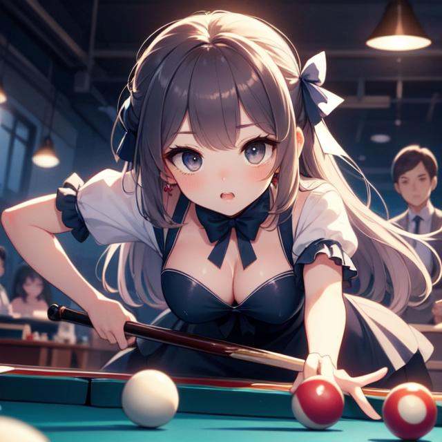 (((masterpiece))),  (((best quality))),  (((both hands holding)) pool cue:0.85) on Tensor.Art