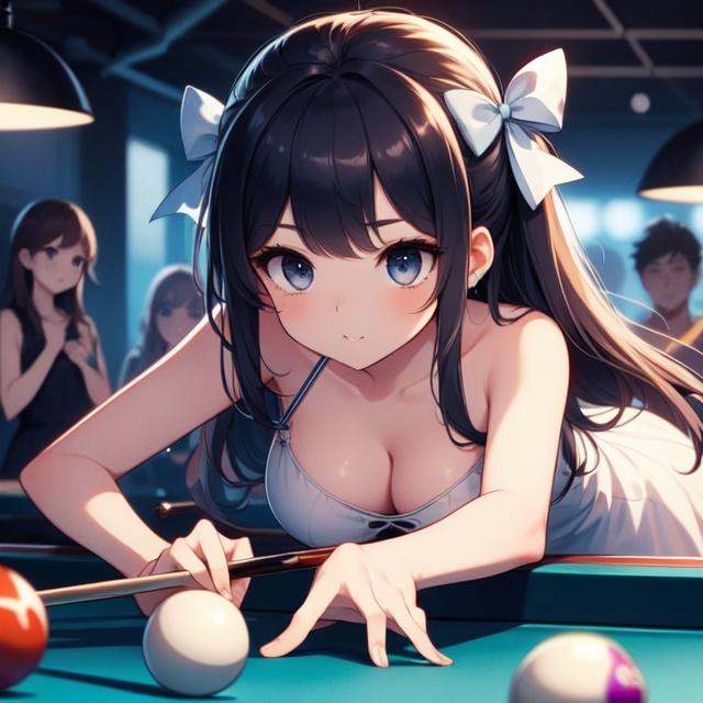 (((masterpiece))),  (((best quality))),  (((both hands holding)) pool cue:0.85) on Tensor.Art
