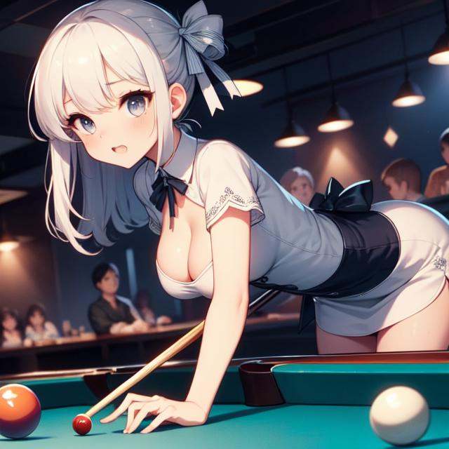 (((masterpiece))),  (((best quality))),  (((both hands holding)) pool cue:0.85) on Tensor.Art