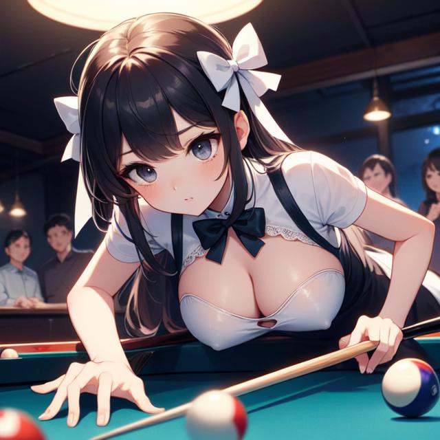 (((masterpiece))),  (((best quality))),  (((both hands holding)) pool cue:0.85) on Tensor.Art
