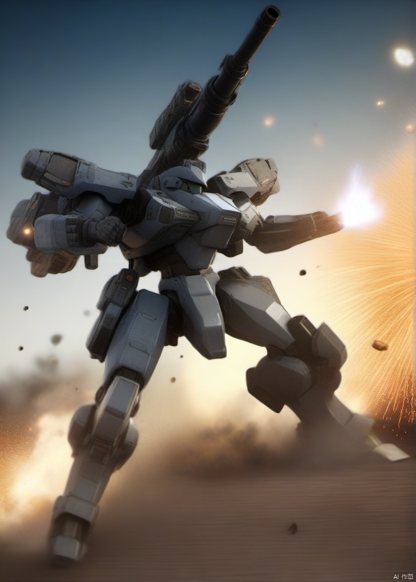 cinematic film still of (MRS:1.0),(military:1),mecha armor,(a heavy mech:1.3),(hawken:1.3),
MECHA is fighting on a desolate wide wilderness battlefield. The battlefield is riddled with stray bullets and explosions.
BREAK
(fighting pose:1.2),motion blur,light trail,mecha armor,(dutch angle:1.5),(holding huge weapon:1.5),(many weapons:1.2)
,, shallow depth of field, vignette, highly detailed, high budget, bokeh, cinemascope, moody, epic, gorgeous, film grain, grainy