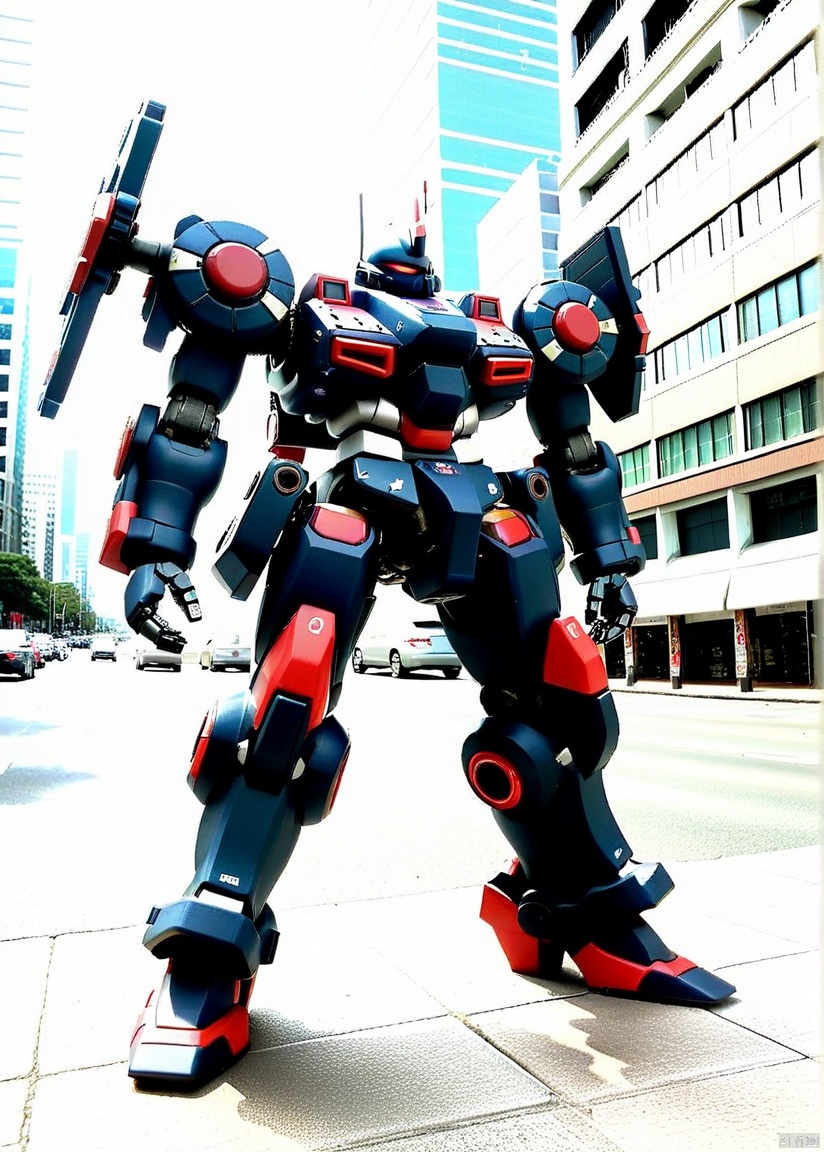  professional 3d model of (B-RRS:1.4),(science fiction:1),mecha armor,(a stylish mech:1.4),(hawken:1.4),(city:1.5),(very biggest size mecha:1.6),(long legs:1.1),glowing eyes,(full body:1.2),mechanical parts,robot joints,(holding huge weapon:1.5),(huge mechanical shield:1.2),best quality,masterpiece,highly detailed,ultra-detailed,(huge mechanical weapon:1.3),(detailed weapon:1.2),(huge mechanical gun:1.2),,, octane render, highly detailed, volumetric, dramatic lighting