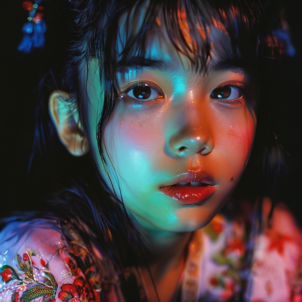 guaiguailuli girl, (atmospheric perspective:1.53)HDR photo of undefined . High dynamic range, vivid, rich details, clear shadows and highlights, realistic, intense, enhanced contrast, highly detailednight female happy spotlight (Deep Focus) contrast (f_stop 2.8), (focal_length 35.0) f/2.8, 35mm focal length Photograph of analog photo,(radiant darkness:1.3),upper body view, a cute busty european young girl,pale skin,detailed face, detailed skin, RAW candid cinema,16mm,color graded portra 400 film,remarkable color, captured on a (Fujifilm X-Pro3) / (f_stop 16.0), (focal_length 24.0)sinister facial expression,, <lora:poaklggllgirl-000007:0.8>