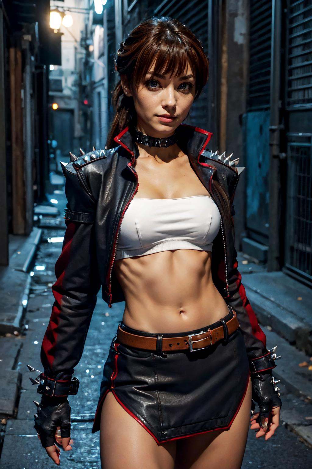 upper body,  a woman in a dark alley,  trash by Bloodysunkist on Tensor.Art