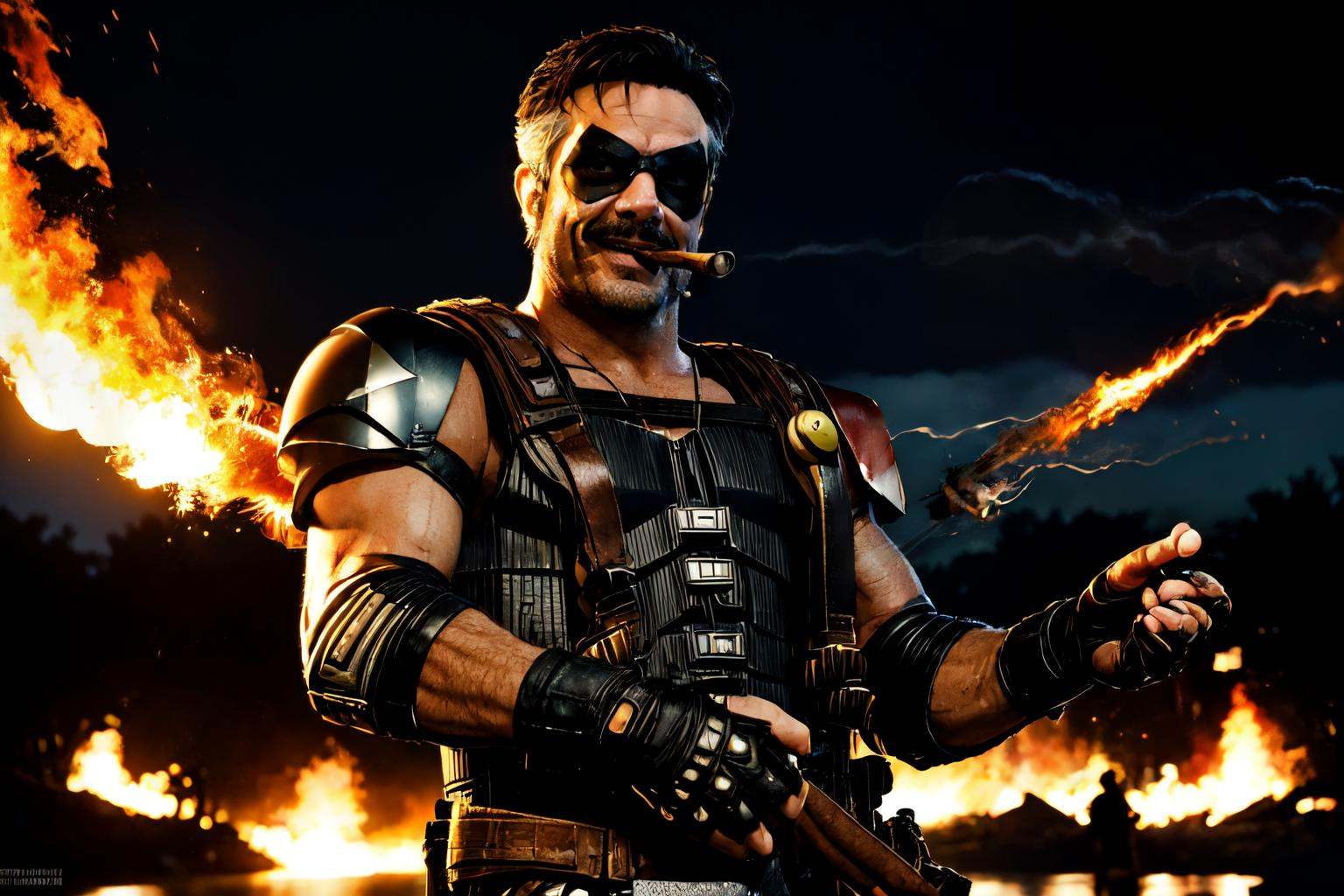 fighting,  explosions,  palms by Bloodysunkist on Tensor.Art