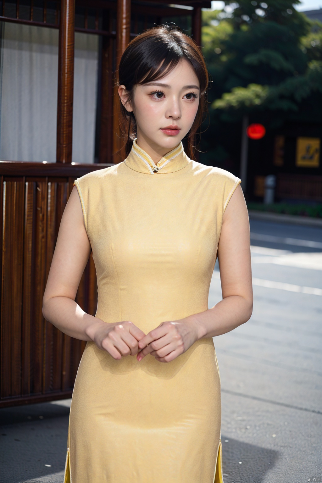 (1girl:1.3),(best quality, masterpiece, ultra-high resolution, 4K, HDR, UHD, 64K, official art), (photorealistic:1.3), (realistic:1.3), depth of field,(portrait),(sfw:1.4), cheongsam