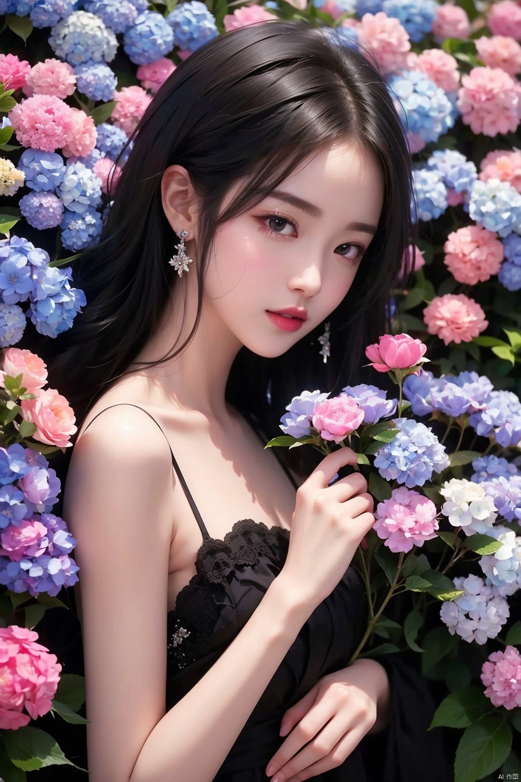  1girl,solo,/Hydrangea chinensis Maxim/