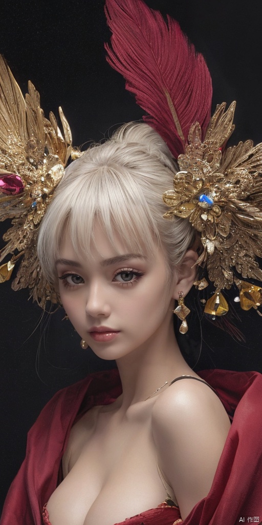  1girl,Sichuan Girl,Hanfu,jewelry, earrings,lips, makeup, portrait, eyeshadow, realistic, nose,{{best quality}}, {{masterpiece}}, {{ultra-detailed}}, {illustration}, {detailed light}, {an extremely delicate and beautiful}, a girl, {beautiful detailed eyes}, stars in the eyes, messy floating hair, colored inner hair, Starry sky adorns hair, depth of field, large breasts,cleavage,blurry, no humans, traditional media, gem, crystal, still life, Dance,movements, All the Colours of the Rainbow,zj,
simple background, shiny, blurry, no humans, depth of field, black background, gem, crystal, realistic, red gemstone, still life
