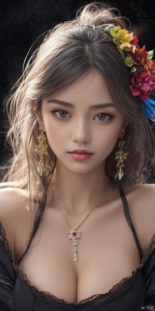  1girl,Sichuan Girl,Hanfu,jewelry, earrings,lips, makeup, portrait, eyeshadow, realistic, nose,{{best quality}}, {{masterpiece}}, {{ultra-detailed}}, {illustration}, {detailed light}, {an extremely delicate and beautiful}, a girl, {beautiful detailed eyes}, stars in the eyes, messy floating hair, colored inner hair, Starry sky adorns hair, depth of field, large breasts,cleavage,blurry, no humans, traditional media, gem, crystal, still life, Dance,movements, All the Colours of the Rainbow,zj,
simple background, shiny, blurry, no humans, depth of field, black background, gem, crystal, realistic, red gemstone, still life
