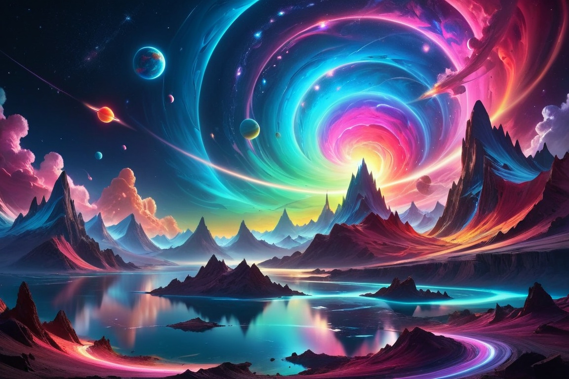 fantasy+surreal ((3D-landscape)),  where motion takes shape,  Reflective on Tensor.Art