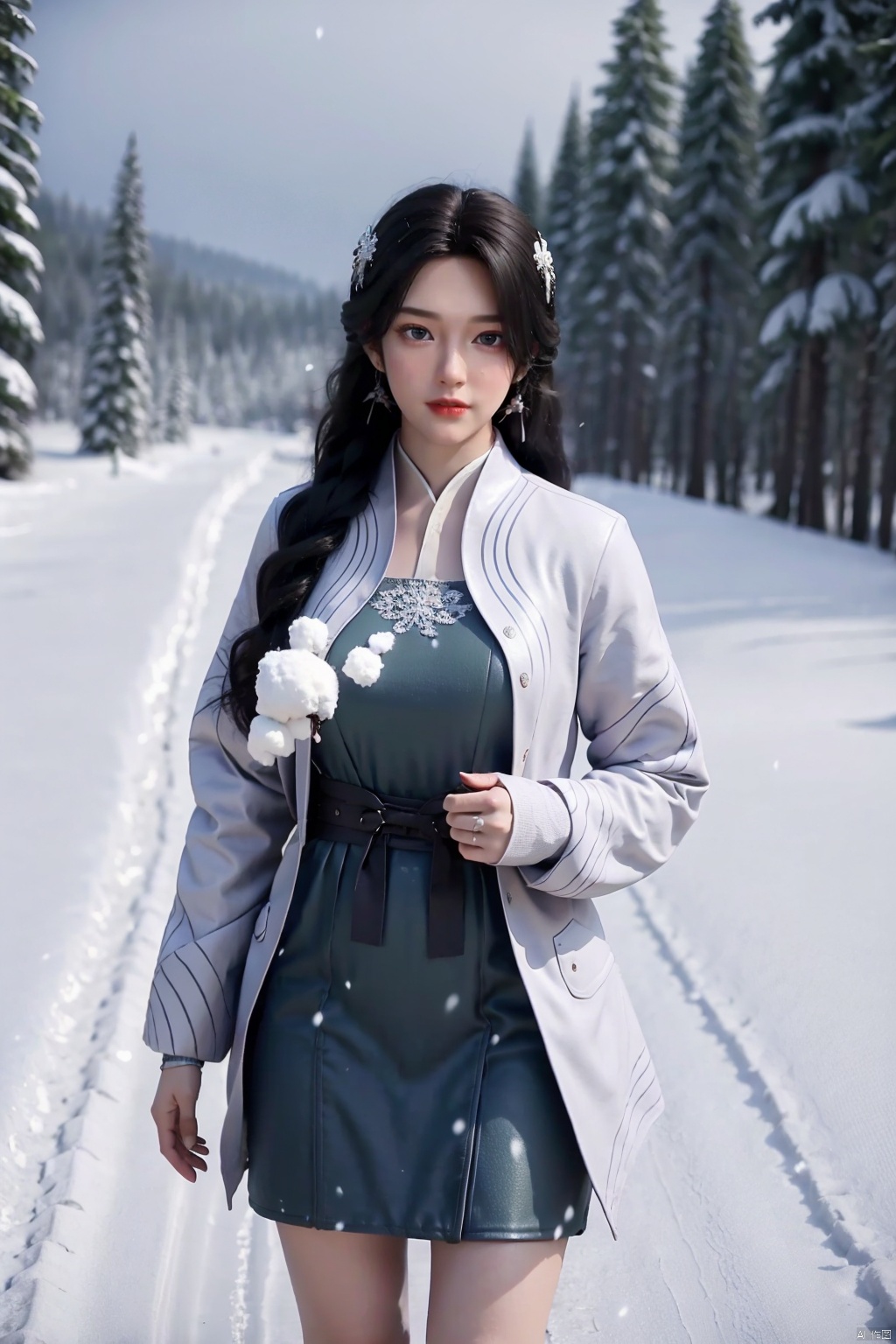 (Masterpiece),(Ultra High Resolution),sexy,joyfully playing snowball fight in heavy snow, and snowflakes are falling on their hair and collars. The surrounding is a vast expanse of white snow, only their footprints disturbing the purity. Snowflakes in the sky fall like cotton candy, adding a touch of sweetness to this winter scene. This is a vibrant and joyful winter afternoon, Fashion Style,jellyfishforest, green dress, 1girl, xwhd, xw, ((poakl)), jiziyue, yanruyu, qinyaoR, LXM_2R,<lora:EMS-225257-EMS:0.300000>,<lora:EMS-164257-EMS:0.200000>,<lora:EMS-267958-EMS:0.500000>,<lora:EMS-305478-EMS:0.650000>