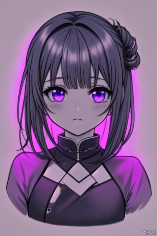 1girl,  LineArt_dark,  purple on Tensor.Art