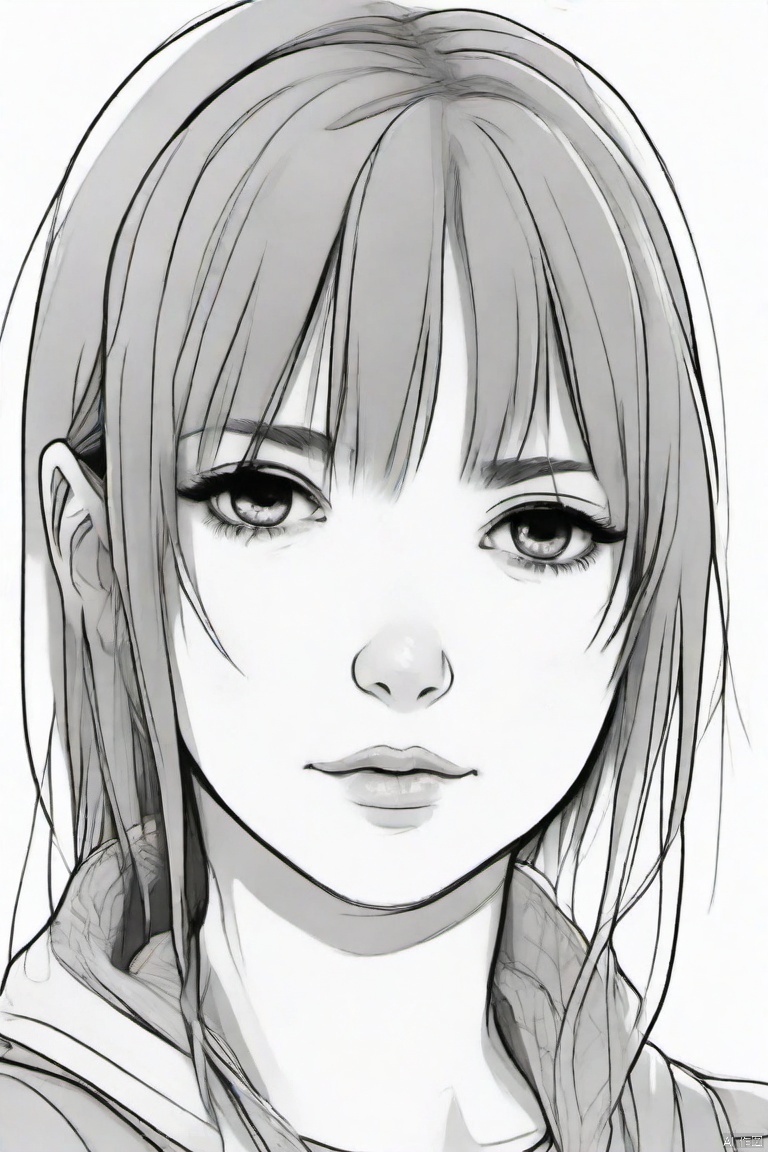 1girl,  LineArt_dark_XL on Tensor.Art
