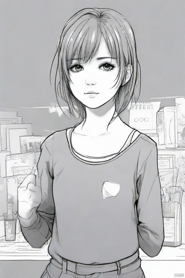 1girl,  LineArt_dark_XL on Tensor.Art