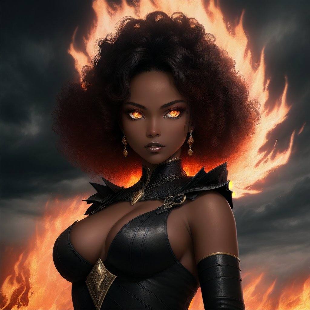 compelling African-descent woman,  , on Tensor.Art