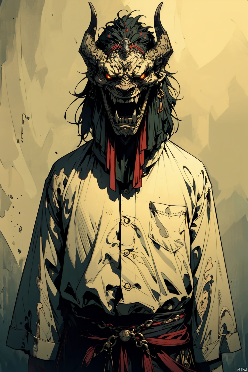  absurdres,absurdres,realistic,(full_shot:1.8), solo, ferocious_Ghost