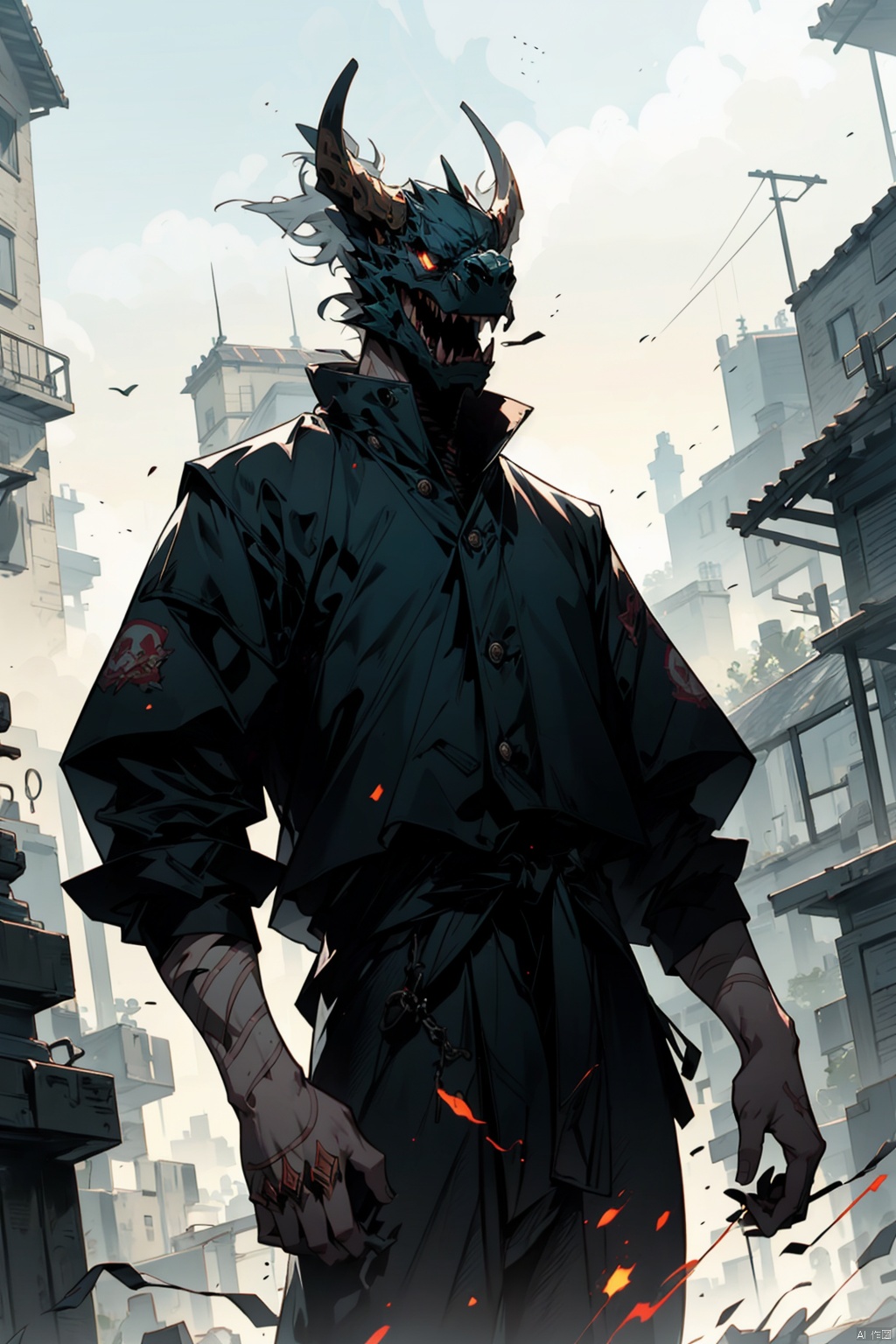  absurdres,absurdres,realistic,(full_shot:1.8), solo, ferocious_Ghost