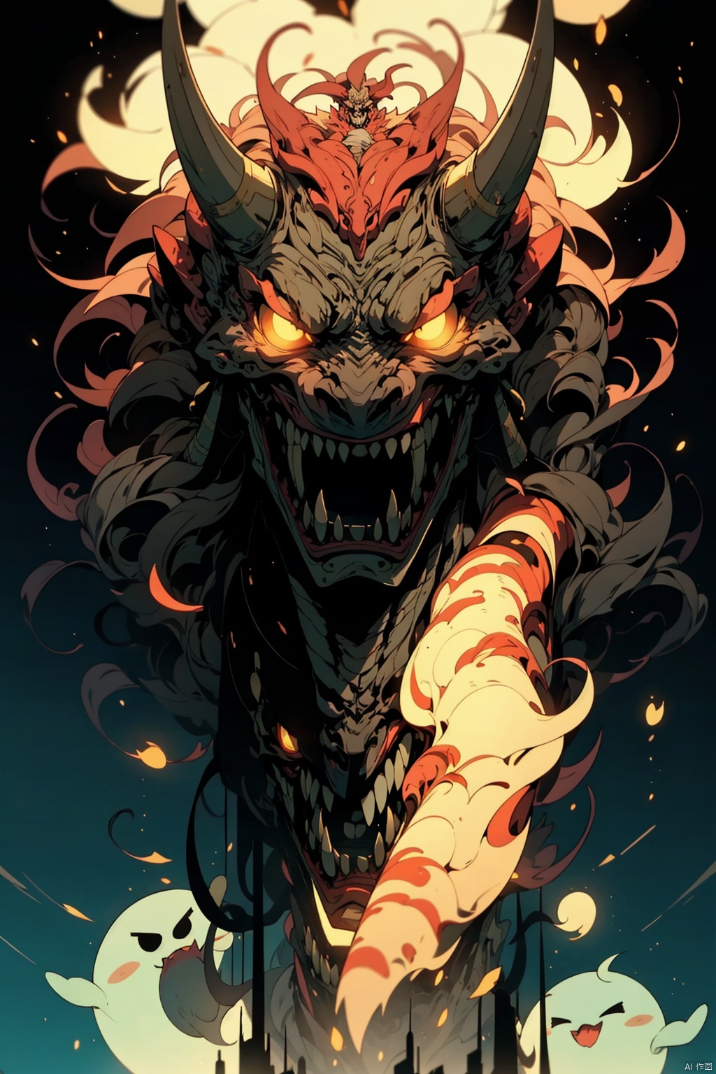  absurdres,absurdres,realistic,(full_shot:1.8), solo, ferocious_Ghost