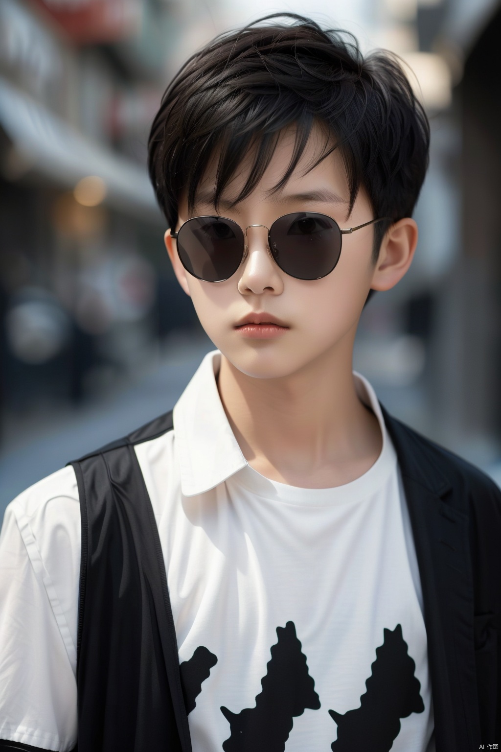 solo,  looking at viewer,  short hair by 蔚蓝Blue on Tensor.Art