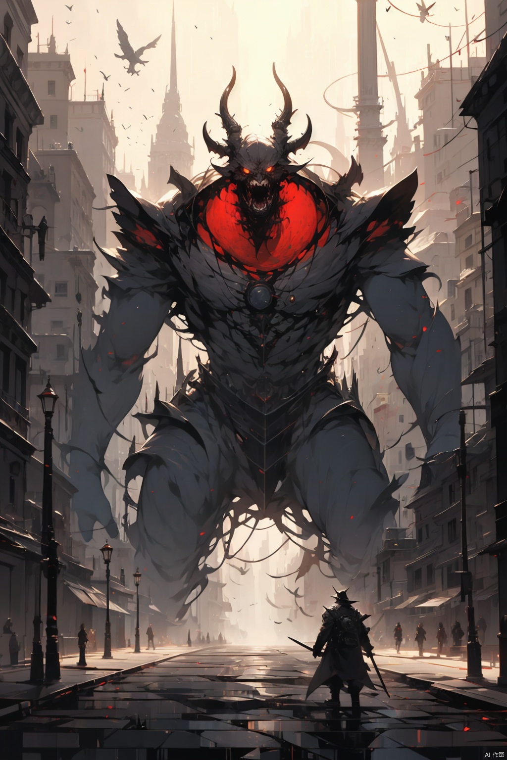  absurdres,absurdres,realistic,(full_shot:1.8), solo, , , Giant God Fear
