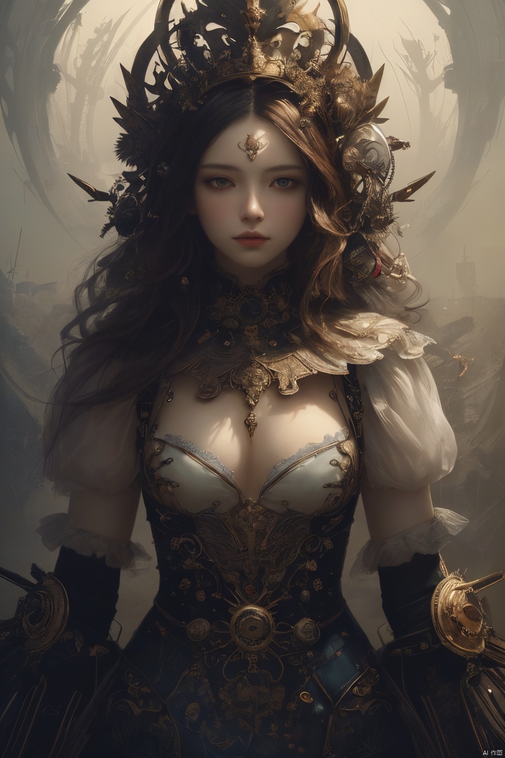  (masterpiece, top quality, best quality, official art, beautiful and aesthetic:1.2),cover art,surrealist art Clockwork "I can see for miles and miles.",dreamlike,mysterious,provocative,symbolic,intricate,detailed,