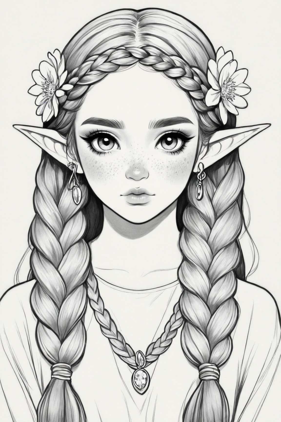 Manga style illustration,  line art,  pencil art by Ai Art Vision on Tensor.Art