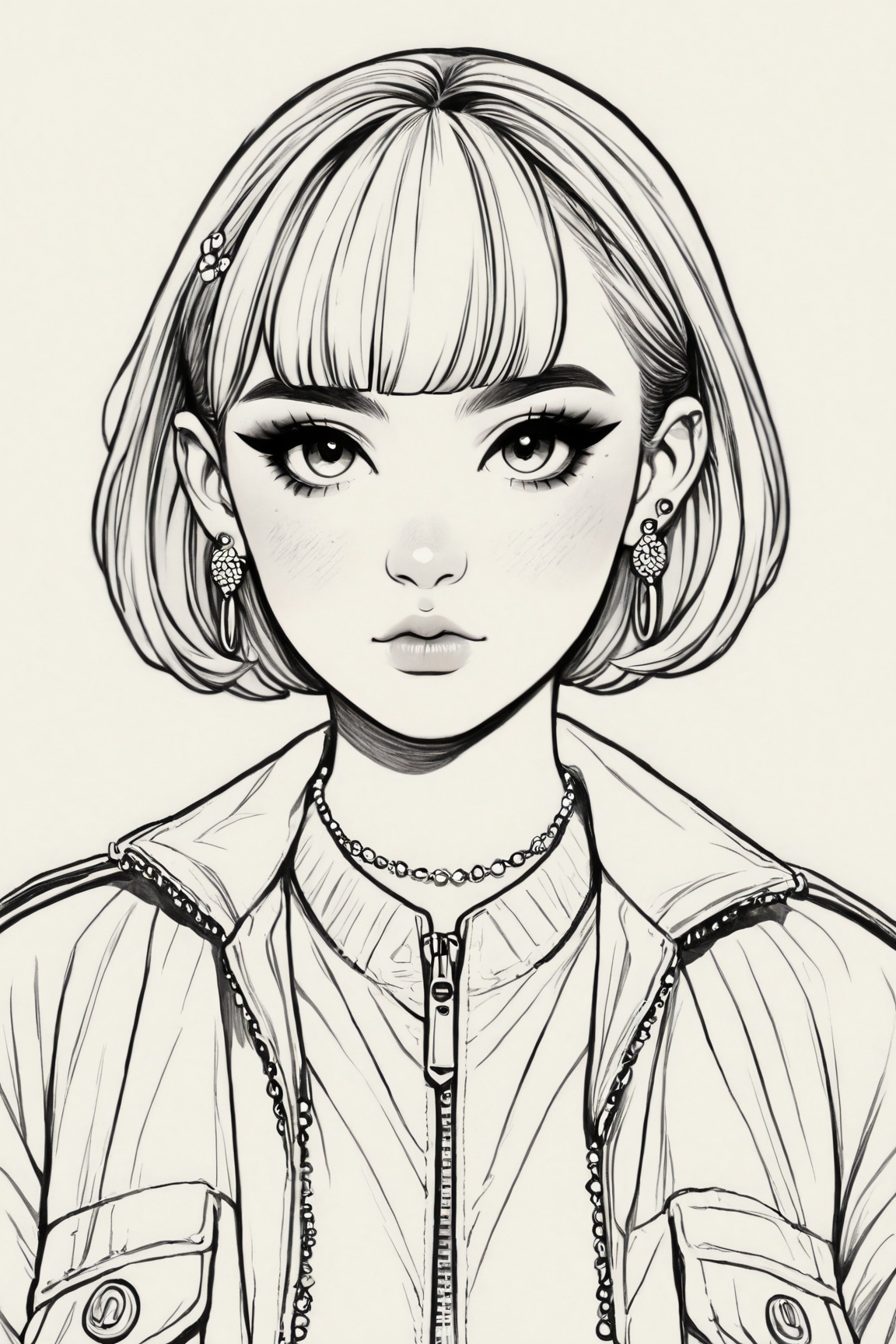 Manga style illustration,  line art,  pencil art by Ai Art Vision on Tensor.Art
