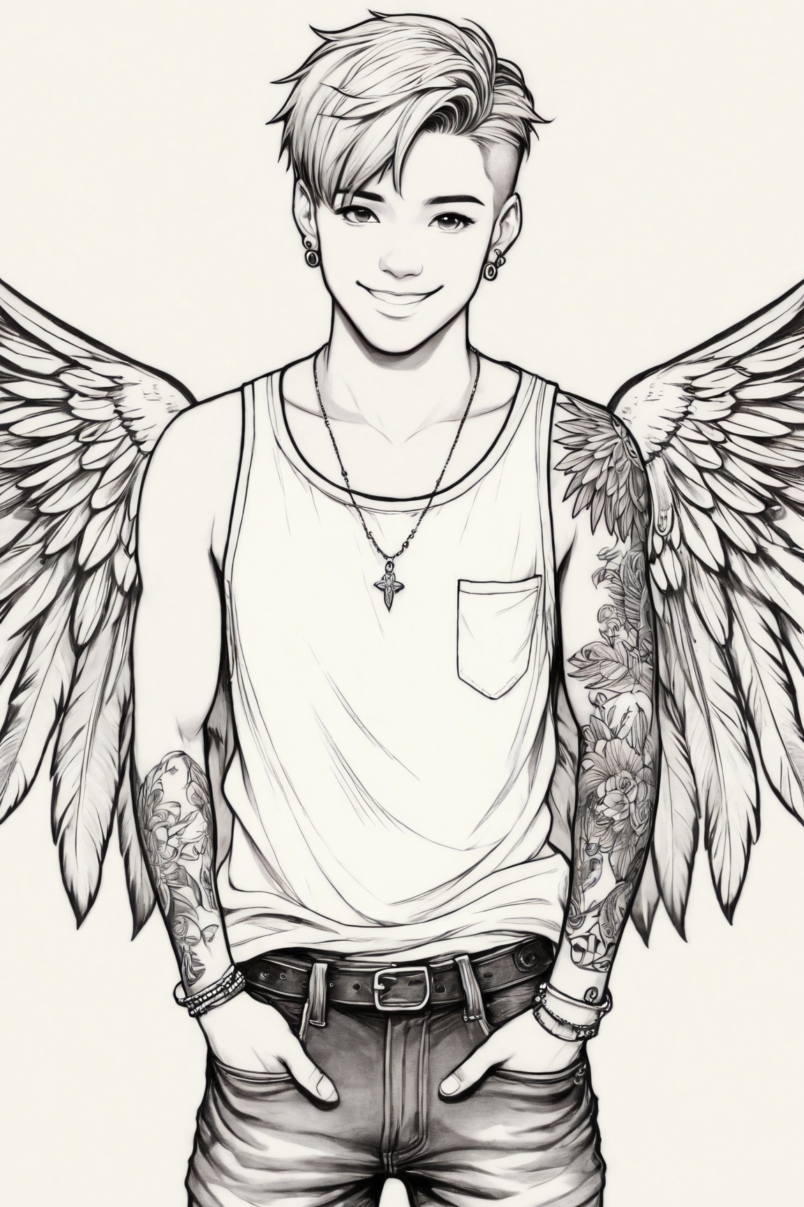 Manga style illustration,  line art,  pencil art by Ai Art Vision on Tensor.Art