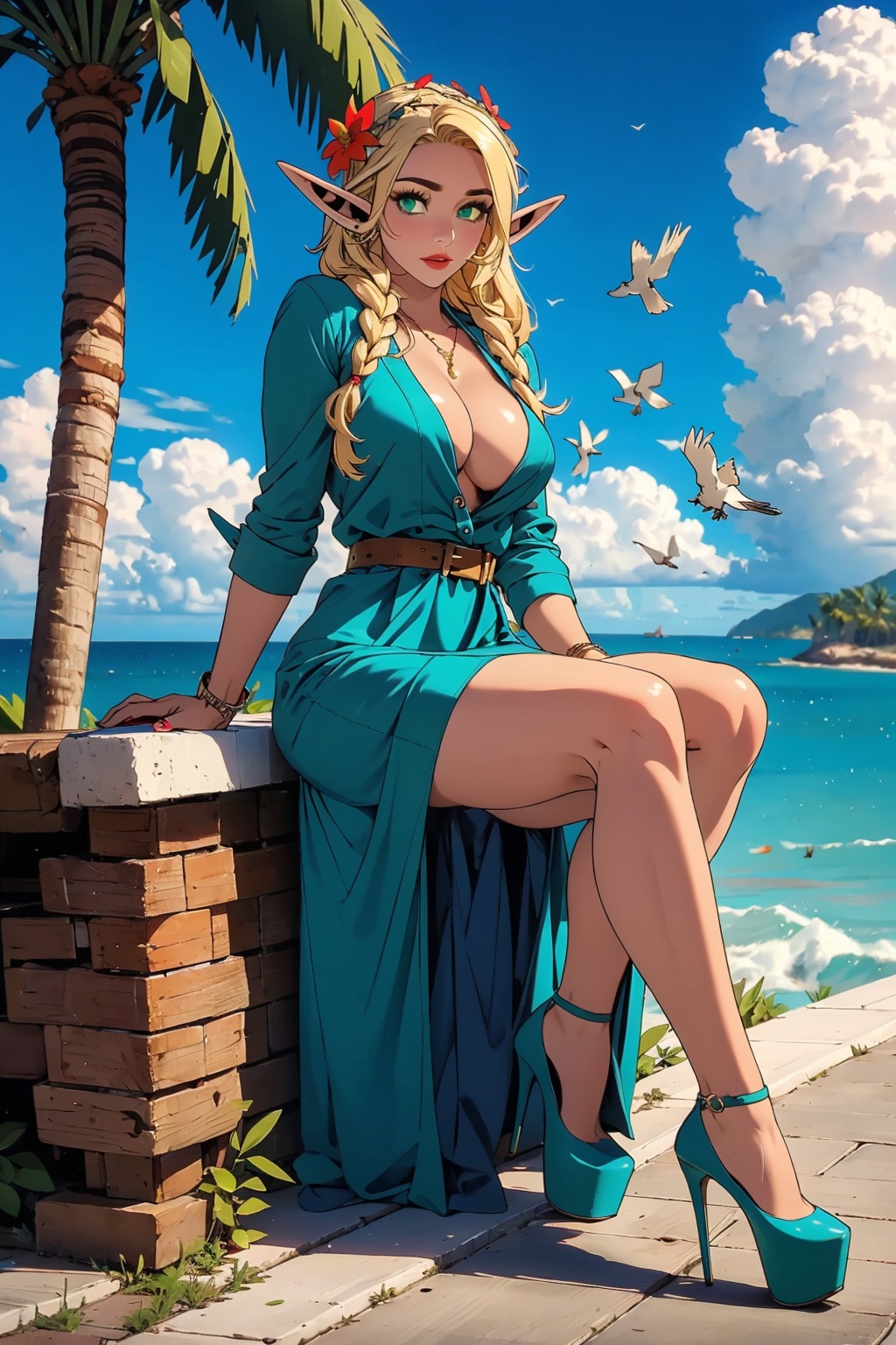 1girl(Marcille,  slim body,  elf ears on Tensor.Art
