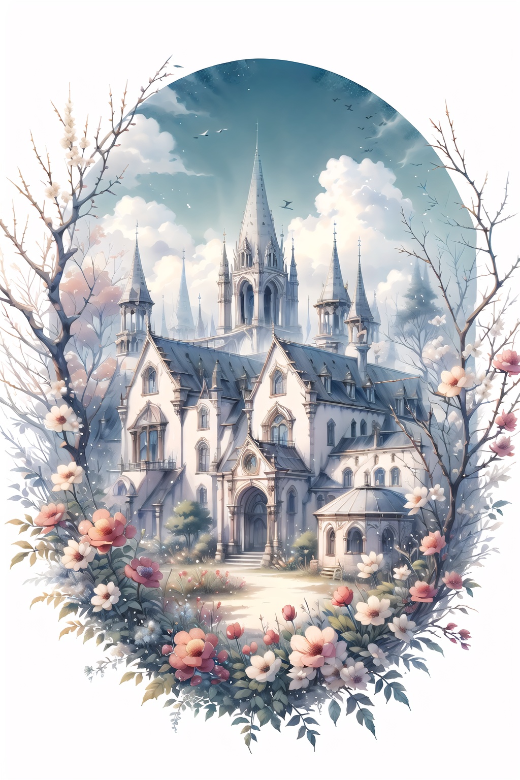 building,  outdoors,  flower by Oni Toki on Tensor.Art
