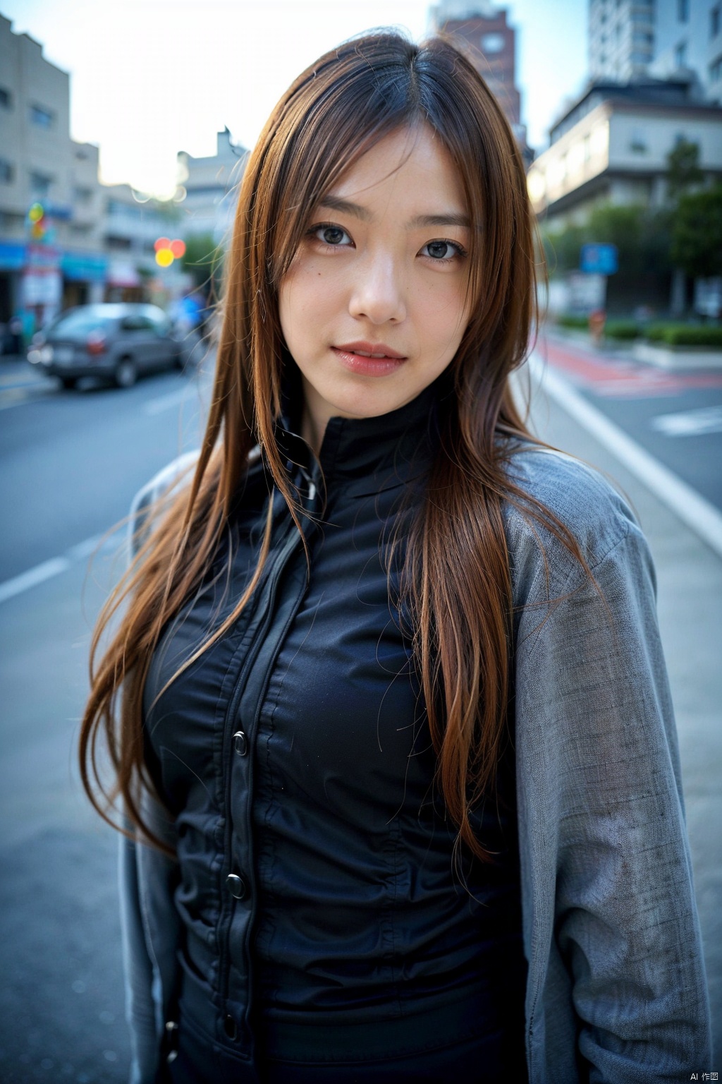 (1girl:1.3),(best quality, masterpiece, ultra-high resolution, 4K, HDR, UHD, 64K, official art), (photorealistic:1.3), (realistic:1.3), depth of field, (portrait:1.3),(sfw:1.4),gray suit, goldgirl