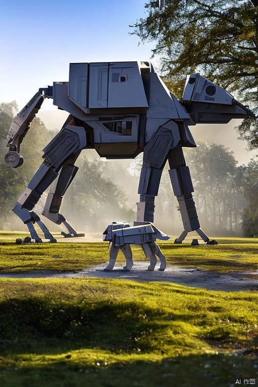 AT-AT Walker, whole body, chibi, 3D figure, (chibi AT-AT), natural light, ((real)) image quality)), dynamic pose, video lighting, perfect composition, super Detail, Official Art, Masterpiece