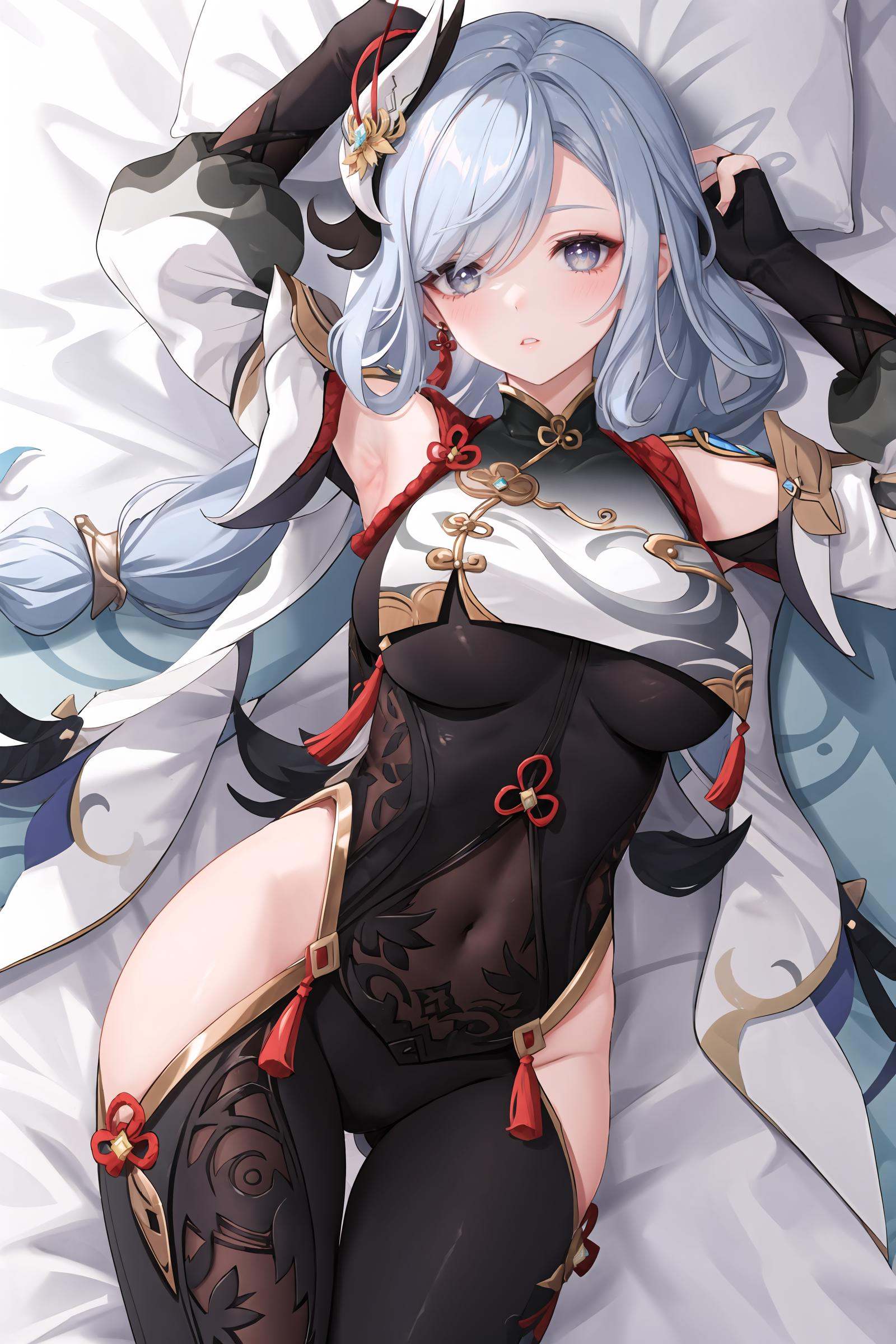 1girl,  shenhe \(genshin impact\),  solo on Tensor.Art