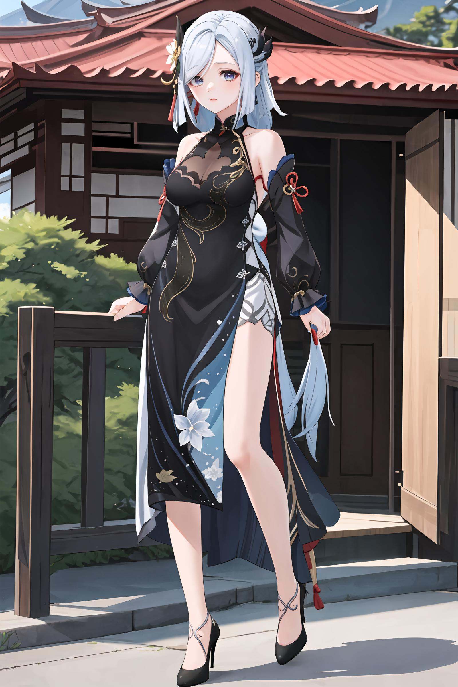 1girl,  shenhe \(frostflower dew\) \(genshin impact\),  solo on Tensor.Art
