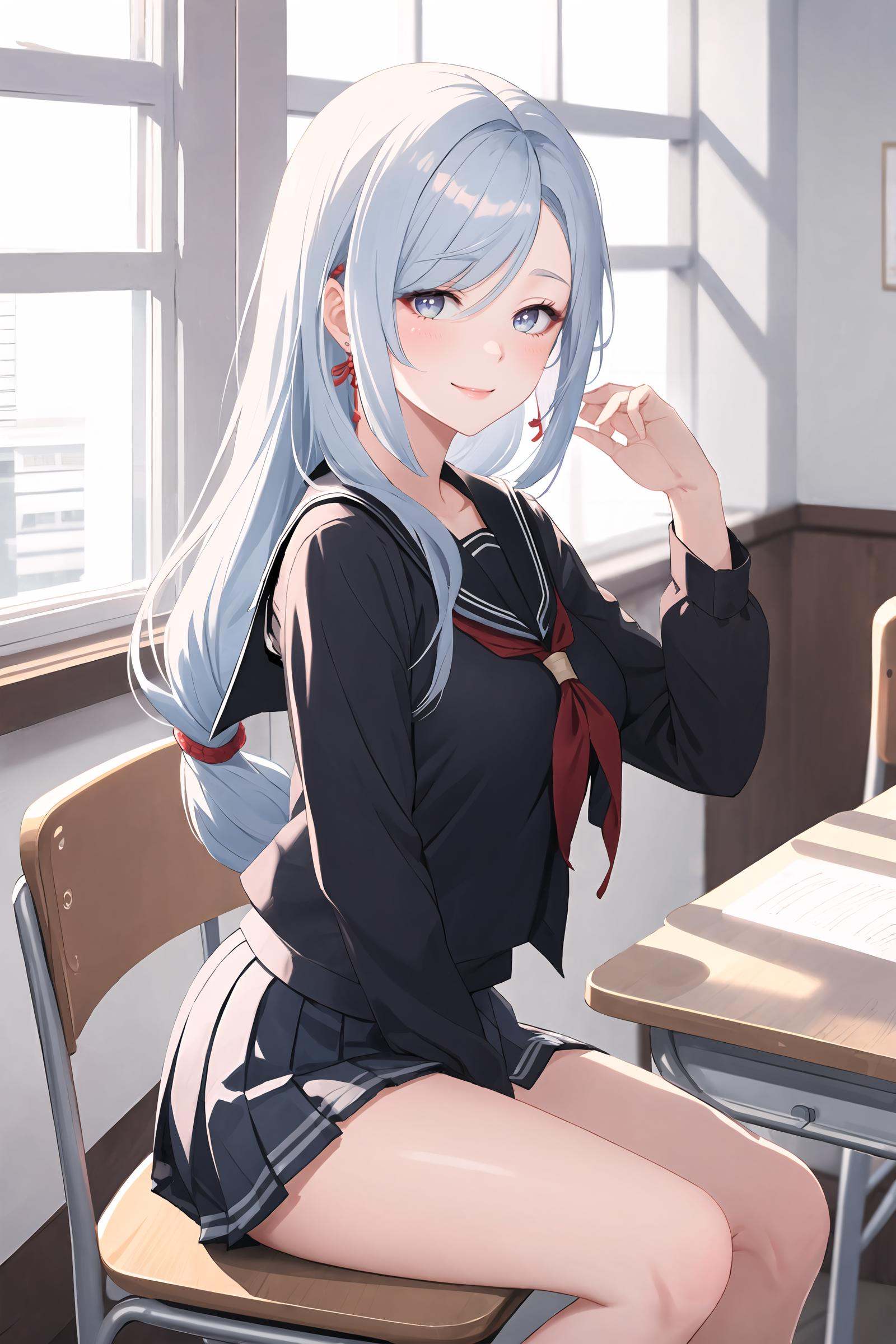 1girl,  shenhe \(genshin impact\),  braid ponytail on Tensor.Art