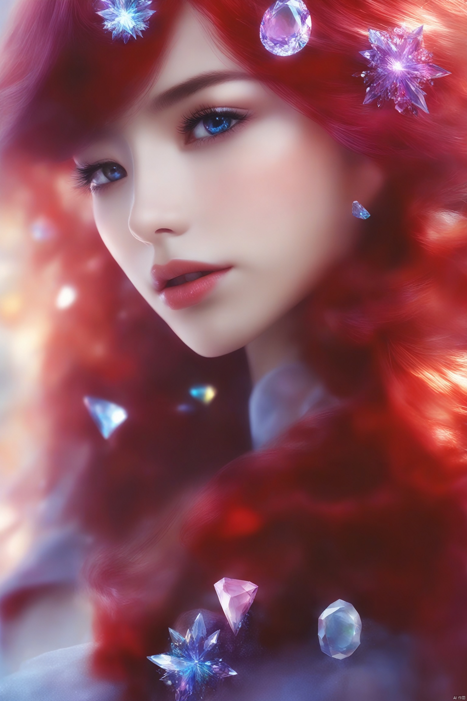 (((crystals texture Hair))),{{{{{extremely detailed CG}}}}},{{8k_wallpaper}},{{{{Crystalline purple gemstone gloves}}}},((beautiful detailed Glass hair)),((Glass shaped texture hand)),((Crystallize texture body)),Gem body,Hands as clear as jewels,Crystallization of clothes,((crystals texture skin)),sparkle,lens flare,light leaks,Broken glass,{{{{Detailed Glass shaped clothes}}}},((masterpiece)),(((best quality))),((ultra-detailed)),((illustration)),((disheveled hair)),((frills)),(1 girl),(solo),dynamic angle,big top sleeves,floating,beautiful detailed gemstone sky,gemstone sea,beautiful detailed eyes,overexposure,side blunt bangs,hairs between eyes,ribbons,bowties,buttons,bare shoulders,(((small breast))),pleated skirt,crystals texture flowers,((Detailed crystallized clothing)),(gemstone of body),solo focus,{{{{{{{{Iridescence and rainbow hair}}}}}}},{{{{{{detailed cute anime face}}}}}},{{loli}},{{{{{watercolor_(medium)}}}},(((masterpiece))),(((clock))),(((red))),(((blood))),finely detail,Depth of field,Blood drop,Blood fog,