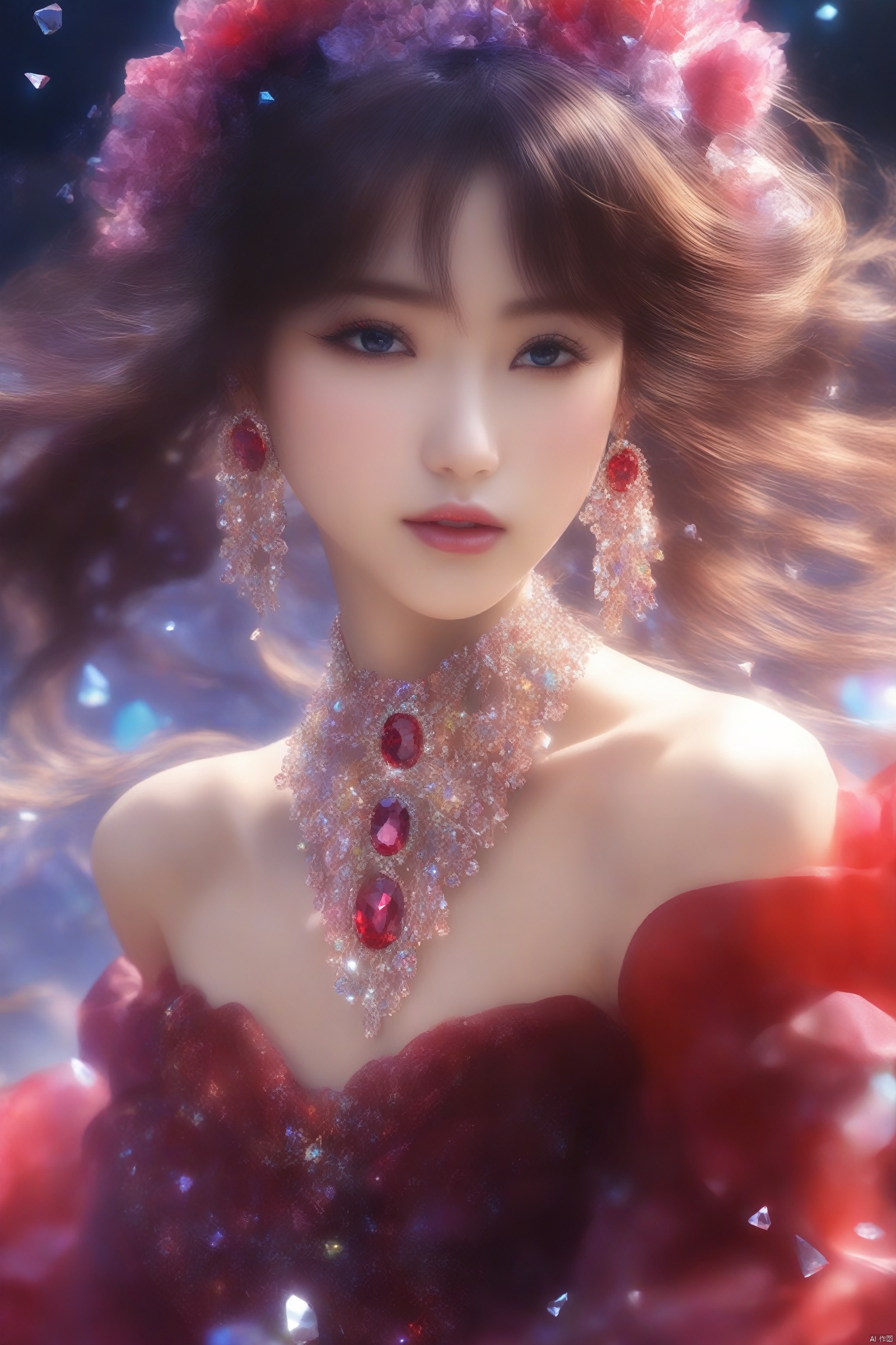 (((crystals texture Hair))),{{{{{extremely detailed CG}}}}},{{8k_wallpaper}},{{{{Crystalline purple gemstone gloves}}}},((beautiful detailed Glass hair)),((Glass shaped texture hand)),((Crystallize texture body)),Gem body,Hands as clear as jewels,Crystallization of clothes,((crystals texture skin)),sparkle,lens flare,light leaks,Broken glass,{{{{Detailed Glass shaped clothes}}}},((masterpiece)),(((best quality))),((ultra-detailed)),((illustration)),((disheveled hair)),((frills)),(1 girl),(solo),dynamic angle,big top sleeves,floating,beautiful detailed gemstone sky,gemstone sea,beautiful detailed eyes,overexposure,side blunt bangs,hairs between eyes,ribbons,bowties,buttons,bare shoulders,(((small breast))),pleated skirt,crystals texture flowers,((Detailed crystallized clothing)),(gemstone of body),solo focus,{{{{{{{{Iridescence and rainbow hair}}}}}}},{{{{{{detailed cute anime face}}}}}},{{loli}},{{{{{watercolor_(medium)}}}},(((masterpiece))),(((clock))),(((red))),(((blood))),finely detail,Depth of field,Blood drop,Blood fog,