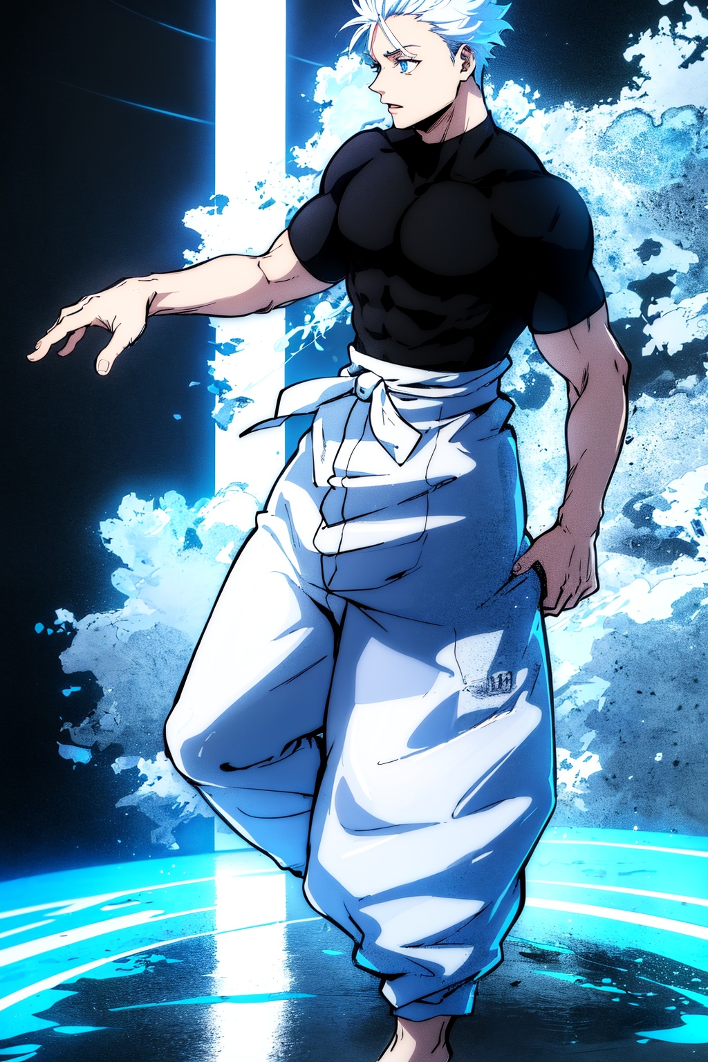 1boy,  Gojo Satoru,  powerful sorcerer on Tensor.Art