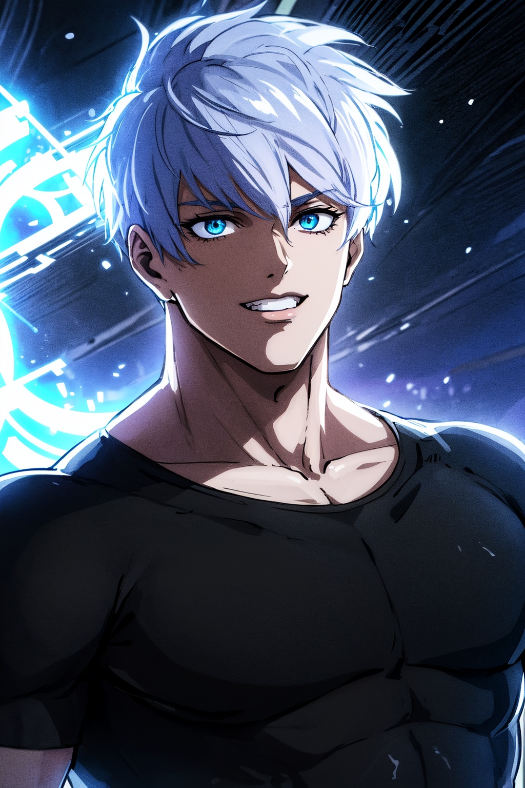 1boy,  Gojo Satoru,  hechicero poderoso on Tensor.Art