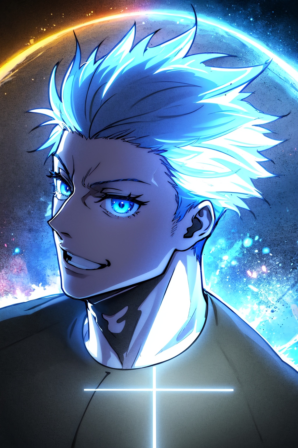 1boy,  Gojo Satoru,  powerful sorcerer on Tensor.Art