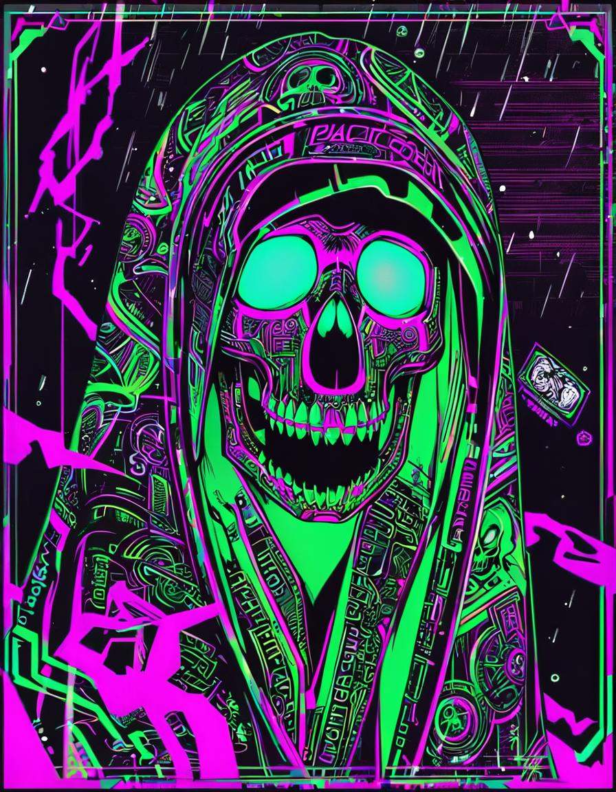 Neon noir rainbow theme,  monochrome,  glowing on Tensor.Art