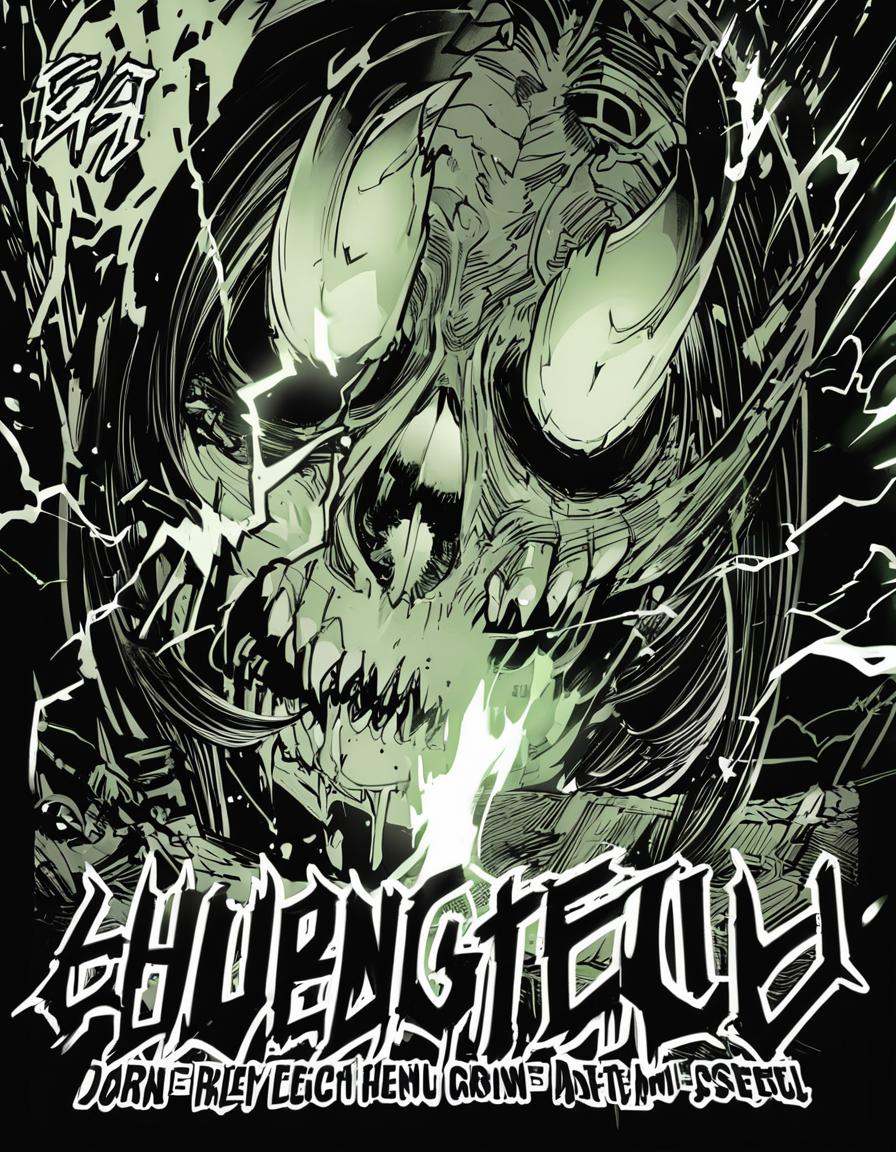 Horror-themed green theme,  monochrome,  glowing on Tensor.Art